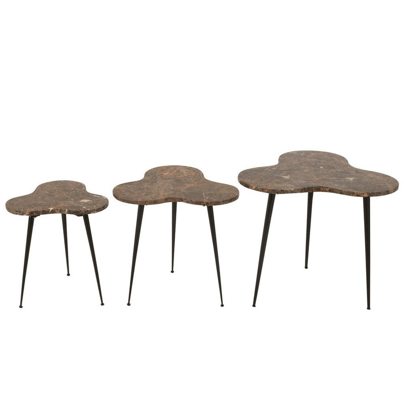 Bijzettafel Bruin Ijzer 61 cm 61x61x55 cm-Bijzettafels-J-Line