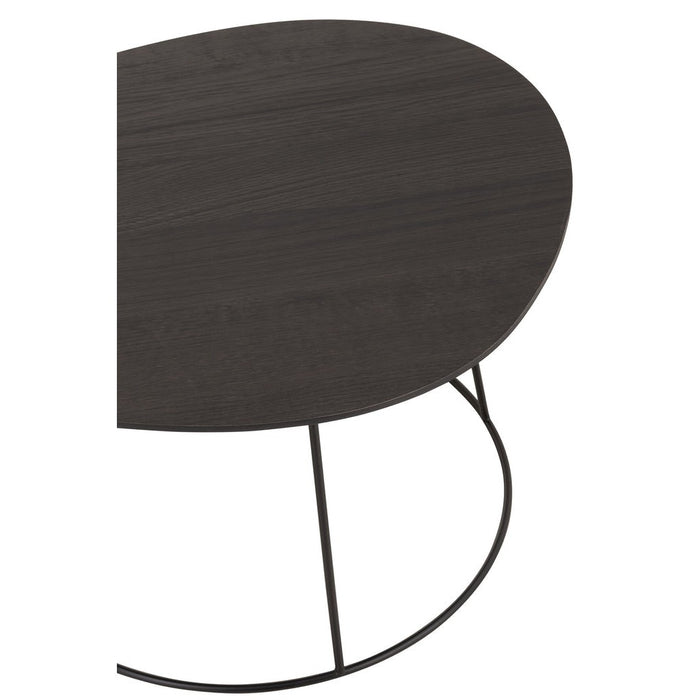 Bijzettafel Bruin Ijzer Ovaal 54 cm-Bijzettafels-J-Line