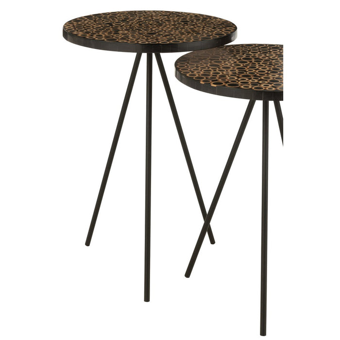 Bijzettafel Bruin Kunsthars S 38 cm-Bijzettafels-J-Line