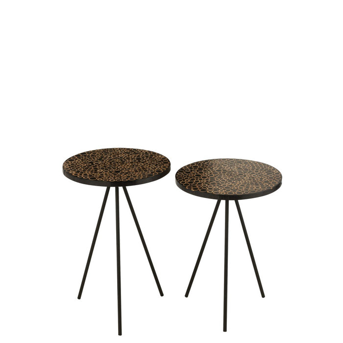 Bijzettafel Bruin Kunsthars S 38 cm-Bijzettafels-J-Line