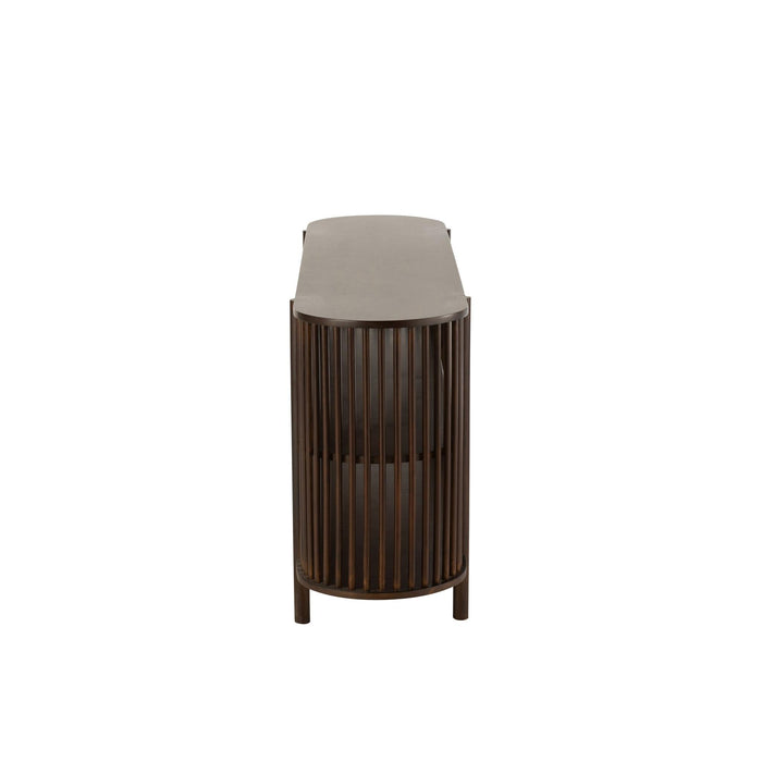 Bijzettafel Bruin Mangohout hout 38x160 cm-Bijzettafels-J-Line