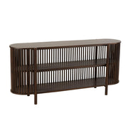 Bijzettafel Bruin Mangohout hout 38x160 cm-Bijzettafels-J-Line