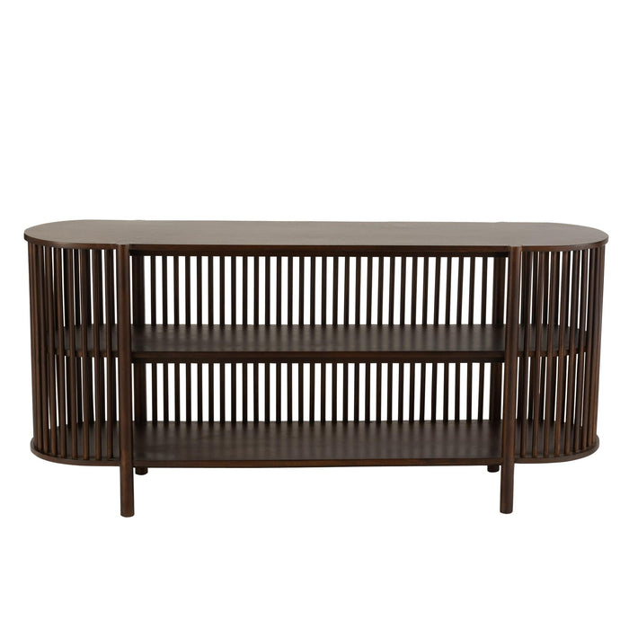 Bijzettafel Bruin Mangohout hout 38x160 cm-Bijzettafels-J-Line