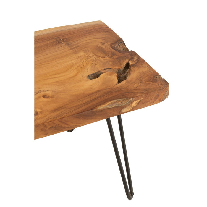 Bijzettafel Bruin Metaal 39x60 cm-Bijzettafels-J-Line