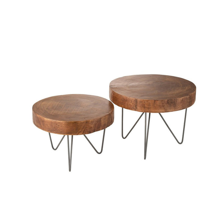 Bijzettafel Bruin Paulownia hout 49 cm-Bijzettafels-J-Line