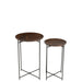Bijzettafel Bruin ijzer Rond 39 cm 39x39x56 cm-Bijzettafels-J-Line