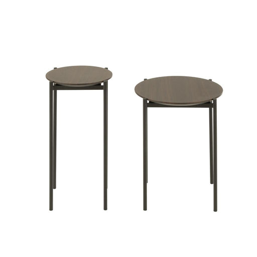 Bijzettafel Bruin ijzer Rond 43 cm 43x43x48 cm-Bijzettafels-J-Line