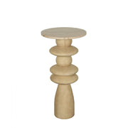 Bijzettafel Callain Mangohout Beige 40 cm-Bijzettafels-PTMD