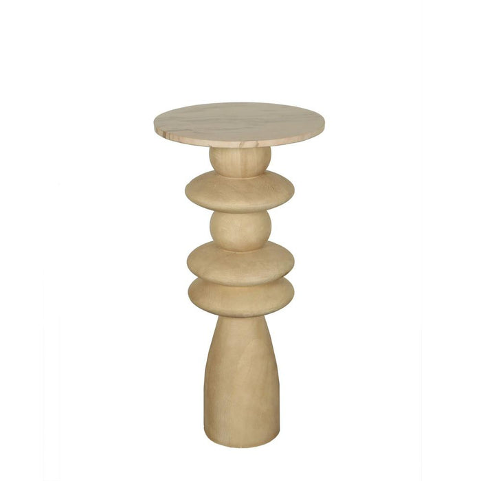 Bijzettafel Callain Mangohout Beige 40 cm-PTMD