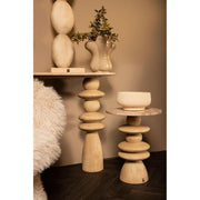 Bijzettafel Callain Mangohout Beige 45 cm-Bijzettafels-PTMD