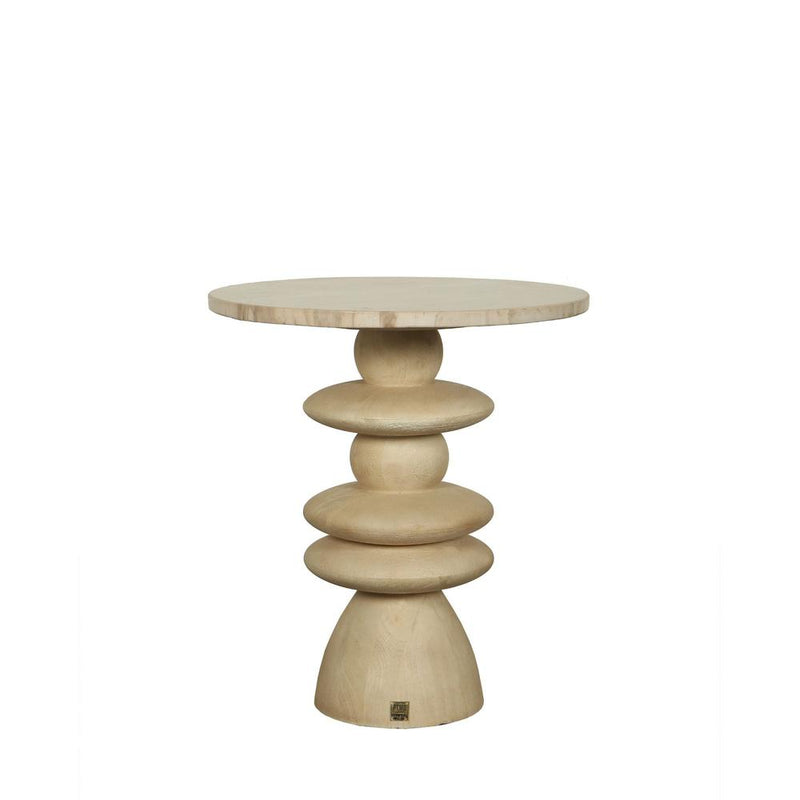 Bijzettafel Callain Mangohout Beige 45 cm-Bijzettafels-PTMD