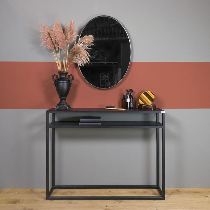 Bijzettafel Consoletafel DANIËL 120 Staal Zwart 120x30x90cm-Bijzettafels-Spinder