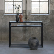 Bijzettafel Consoletafel DANIËL 120 Staal Zwart 120x30x90cm-Bijzettafels-Spinder