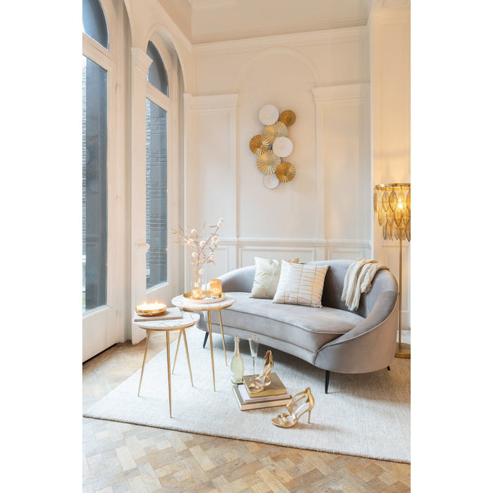 Bijzettafel Crème Marmer 41 cm-Bijzettafels-J-Line
