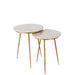 Bijzettafel Crème Marmer 41 cm-Bijzettafels-J-Line