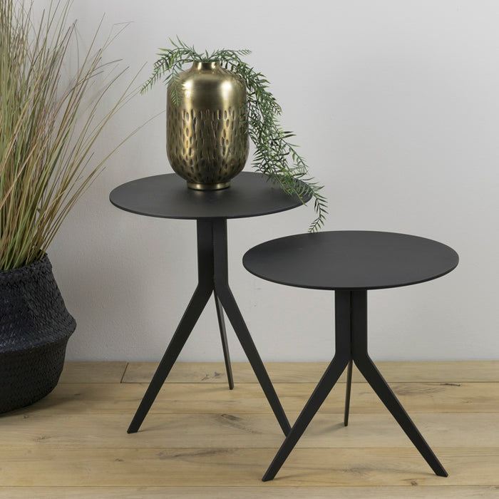 Bijzettafel DALEY LOW Staal Zwart 38x38x38cm Spinder Design-Bijzettafels-Spinder
