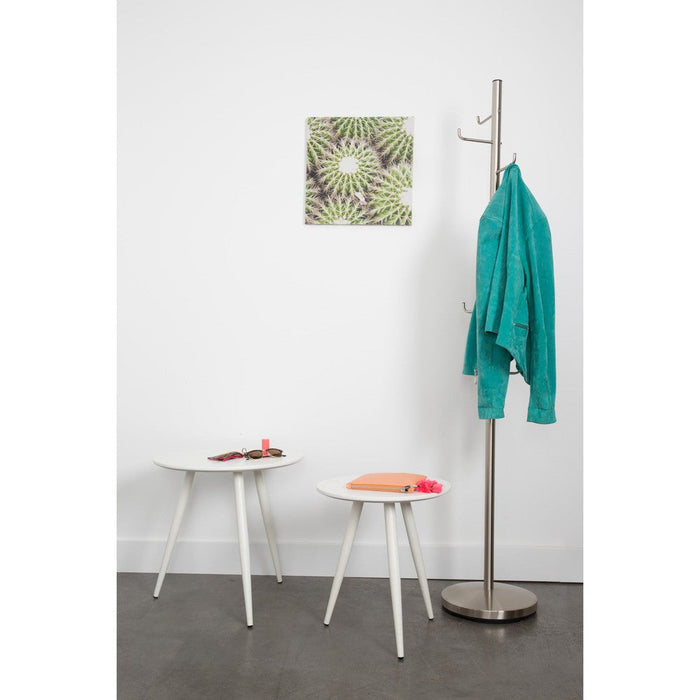 Bijzettafel Daven White Set van 2 Hout Wit Ø50x50 cm-Bijzettafels-Creating Home