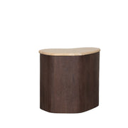 Bijzettafel Davi Espresso Travertin 40 cm 40x30x45 cm-Bijzettafels-LABEL51