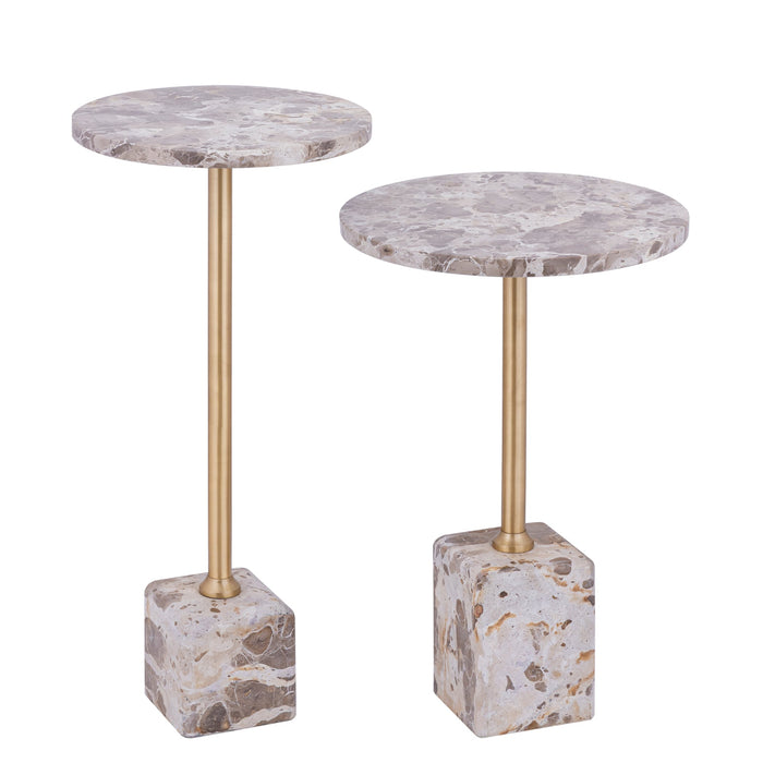 Bijzettafel Ebe Marmer Beige Hoog-Bijzettafels-PTMD