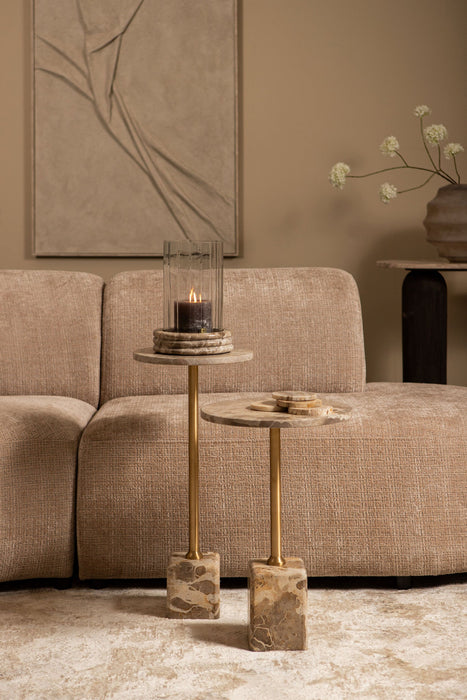 Bijzettafel Ebe Marmer Beige Hoog-Bijzettafels-PTMD