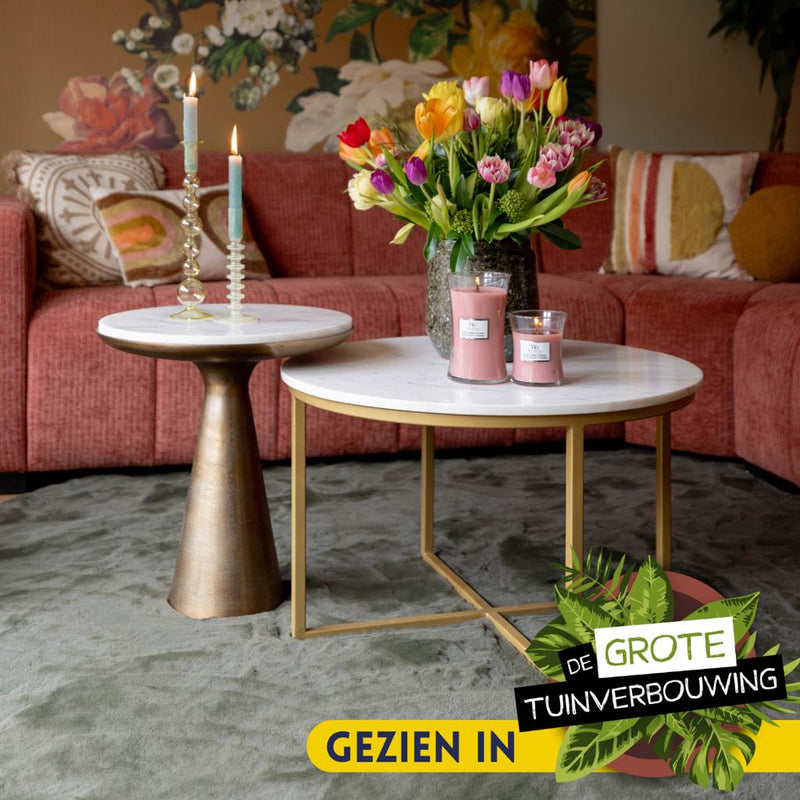 Bijzettafel Essy Groot Wit marmer 45 cm 45x45x50 cm-Bijzettafels-Starfurn