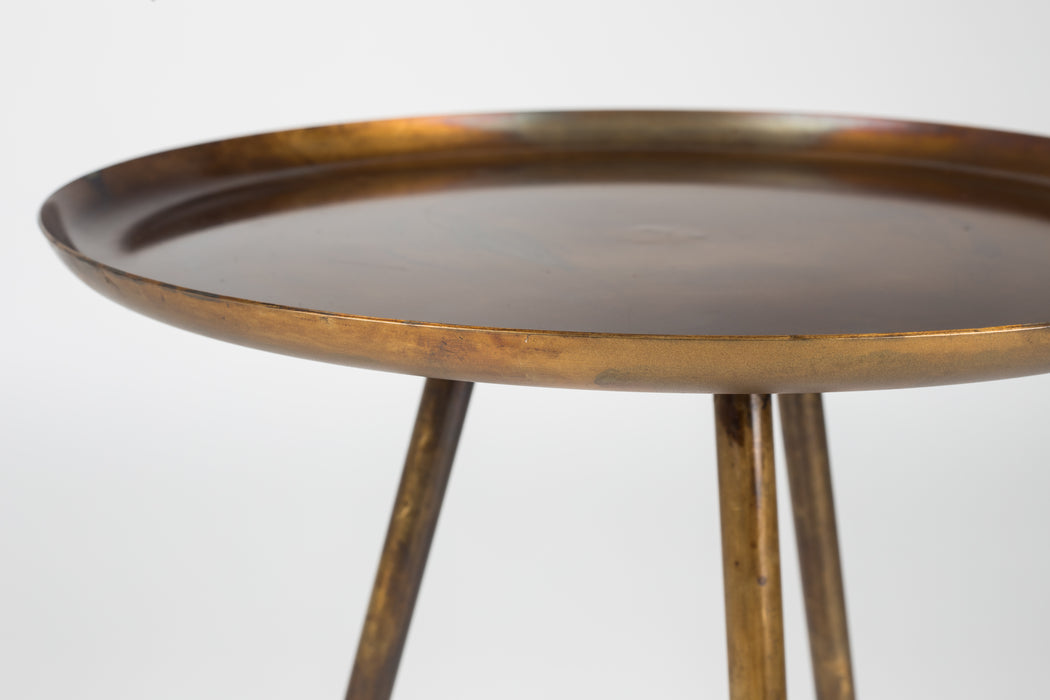 Bijzettafel Frost Copper Metaal Goud Ø39x45 cm-Bijzettafels-Creating Home