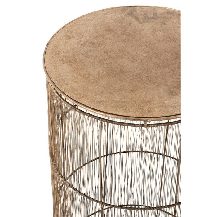 Bijzettafel Goud Aluminium Antiek 41 cm 41x41x72 cm-Opbergdozen en manden-J-Line