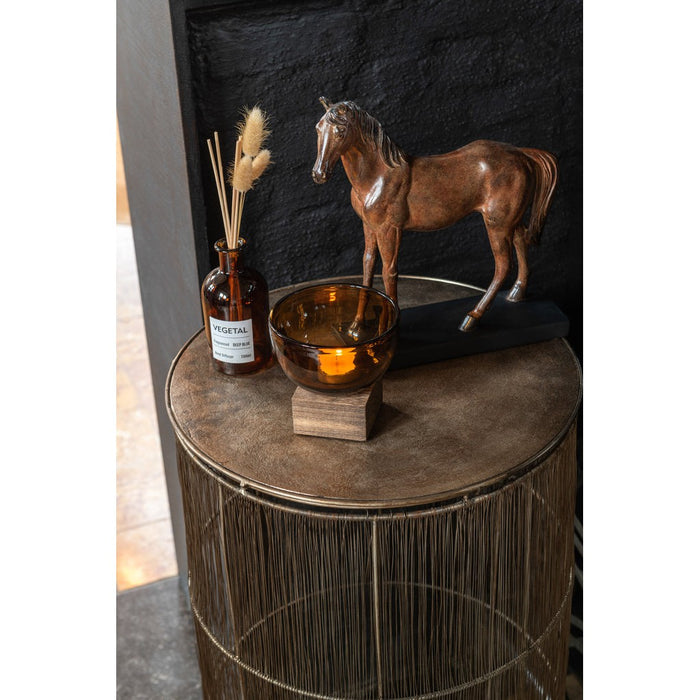 Bijzettafel Goud Aluminium Antiek 41 cm 41x41x72 cm-Opbergdozen en manden-J-Line