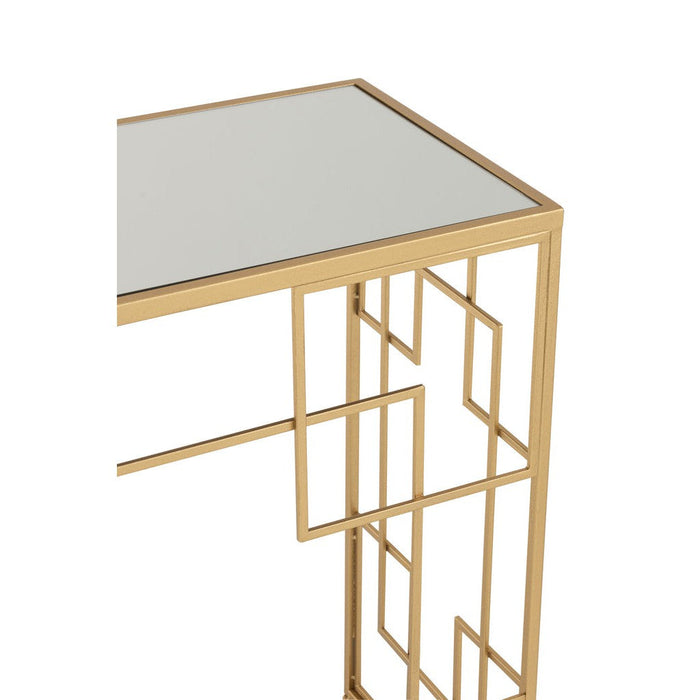 Bijzettafel Goud Glas 40x120 cm-Bijzettafels-J-Line