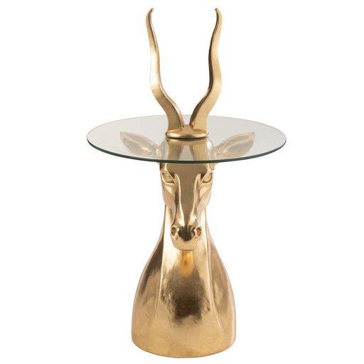 Bijzettafel Goud Glas 48 cm 48.5x48.5x83 cm-Bijzettafels-J-Line