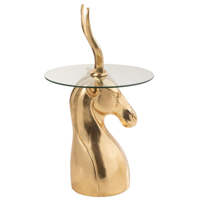 Bijzettafel Goud Glas 48 cm-Bijzettafels-J-Line