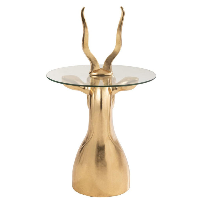 Bijzettafel Goud Glas 48 cm-Bijzettafels-J-Line