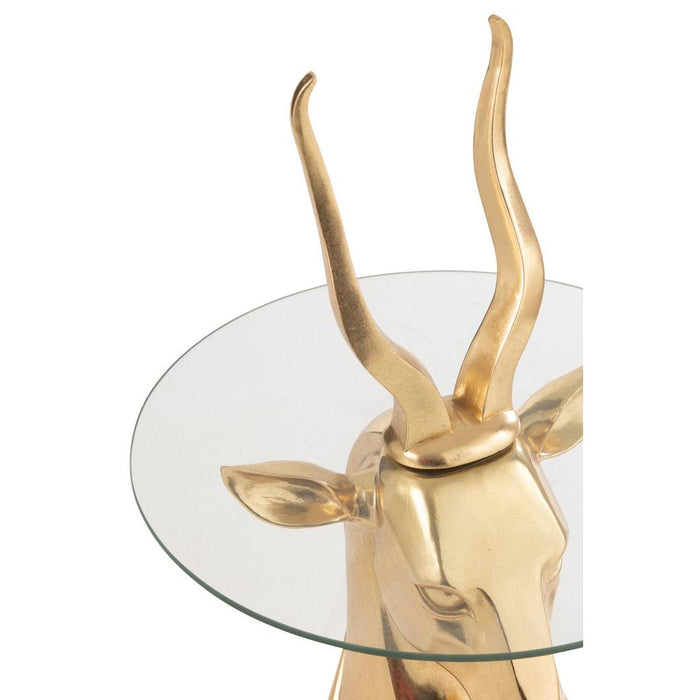 Bijzettafel Goud Glas 48 cm-Bijzettafels-J-Line