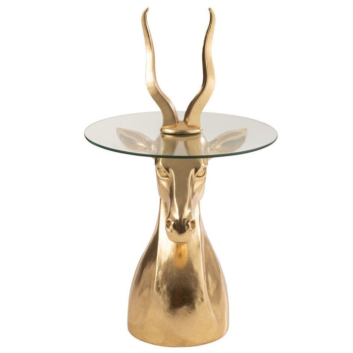 Bijzettafel Goud Glas 48 cm-Bijzettafels-J-Line