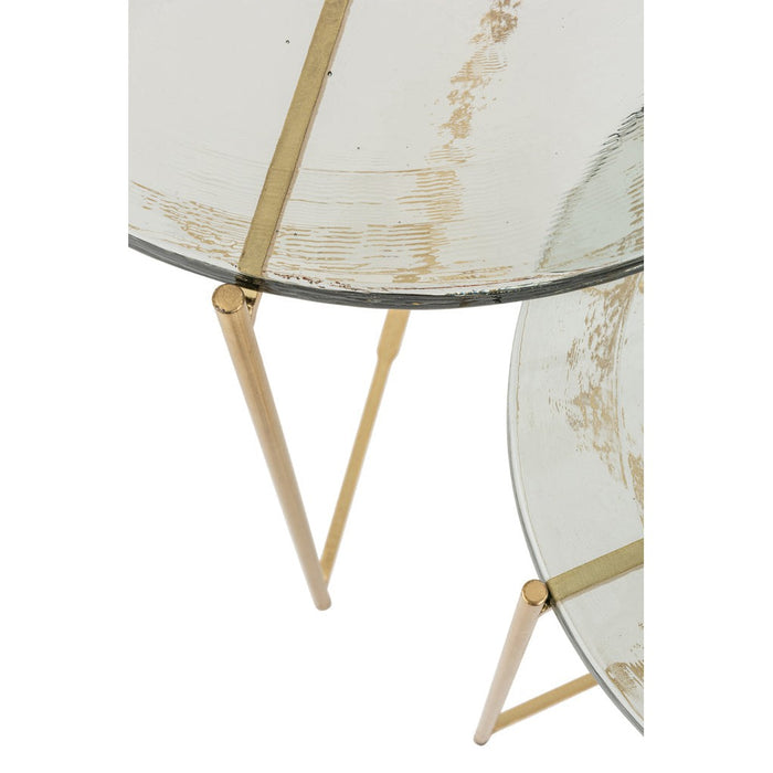 Bijzettafel Goud Glas 52 cm-Bijzettafels-J-Line