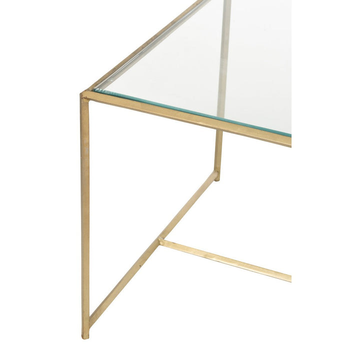 Bijzettafel Goud Glas 62x76 cm-Bijzettafels-J-Line