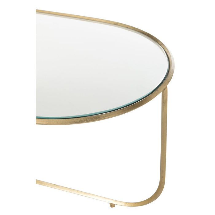 Bijzettafel Goud Glas 62x76 cm-Bijzettafels-J-Line