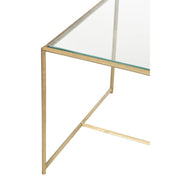 Bijzettafel Goud Glas 62x76 cm-Bijzettafels-J-Line