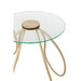 Bijzettafel Goud Glas Rond 45 cm 45x45x53 cm-Bijzettafels-J-Line