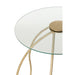 Bijzettafel Goud Glas Rond 45 cm 45x45x53 cm-Bijzettafels-J-Line