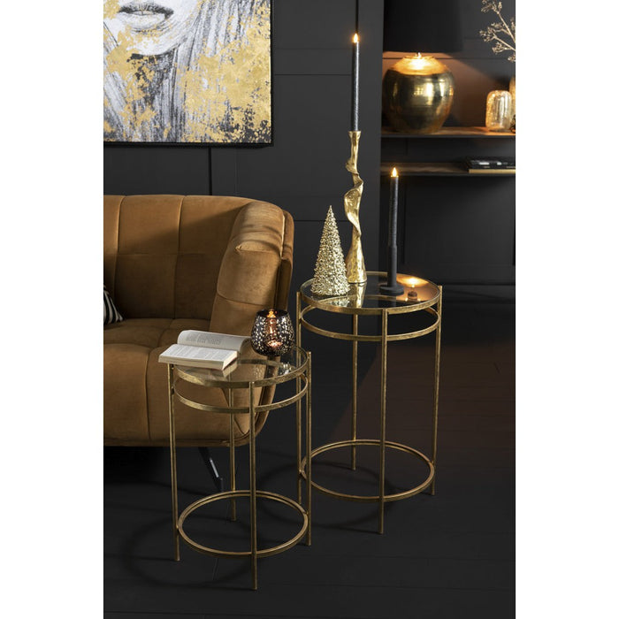 Bijzettafel Goud Ijzer 43 cm-Spiegels-J-Line