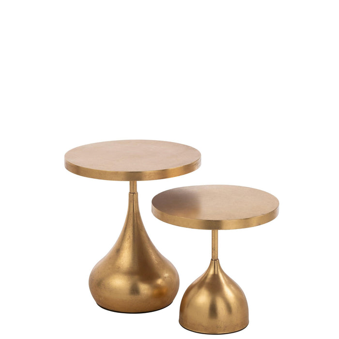Bijzettafel Goud Ijzer 45 cm-Bijzettafels-J-Line
