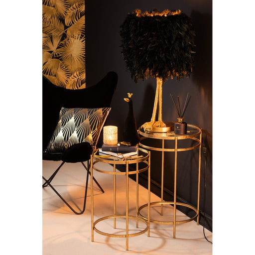 Bijzettafel Goud ijzer 43 cm 43x43x66 cm-Spiegels-J-Line