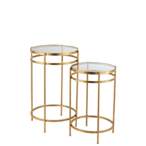 Bijzettafel Goud ijzer 43 cm 43x43x66 cm-Spiegels-J-Line