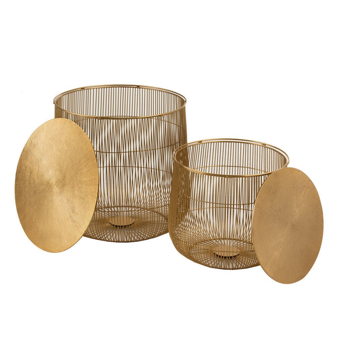 Bijzettafel Goud ijzer 47 cm 47x47x46.5 cm-Opbergdozen en manden-J-Line