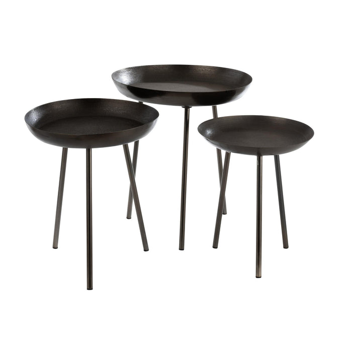 Bijzettafel Grijs Aluminium Rond 52 cm 52x52x58 cm-Bijzettafels-J-Line