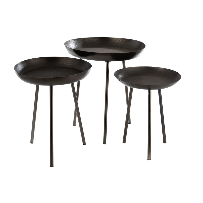 Bijzettafel Grijs Aluminium Rond 52 cm 52x52x58 cm-Bijzettafels-J-Line