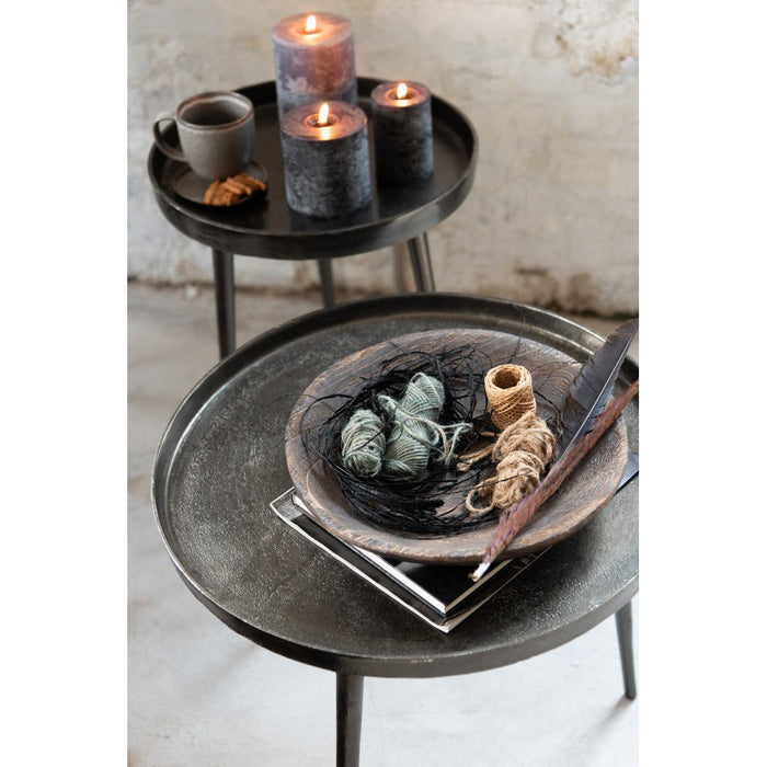 Bijzettafel Grijs Aluminium Rond 61 cm-Bijzettafels-J-Line