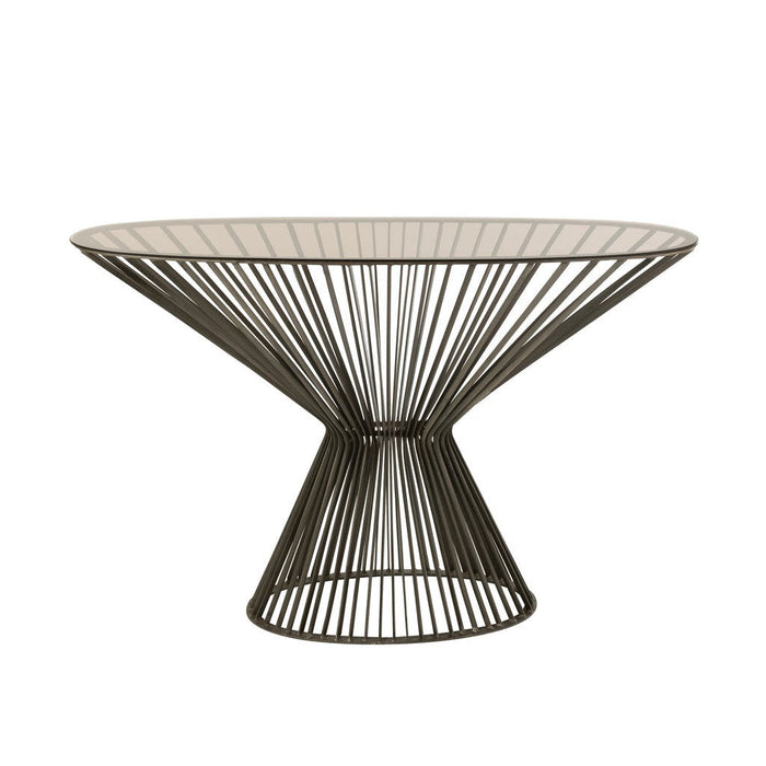 Bijzettafel Grijs Glas 37x121 cm-Bijzettafels-J-Line