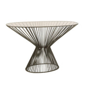 Bijzettafel Grijs Glas 37x121 cm-Bijzettafels-J-Line
